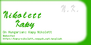 nikolett kapy business card